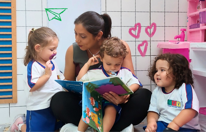 Crianças da Educação Infantil do Colégio Fernandes Vidal em atividade